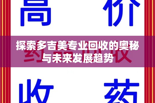 济南探索多吉美专业回收的奥秘与未来发展趋势